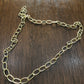 Adjustable chain with big rings in yellow gold