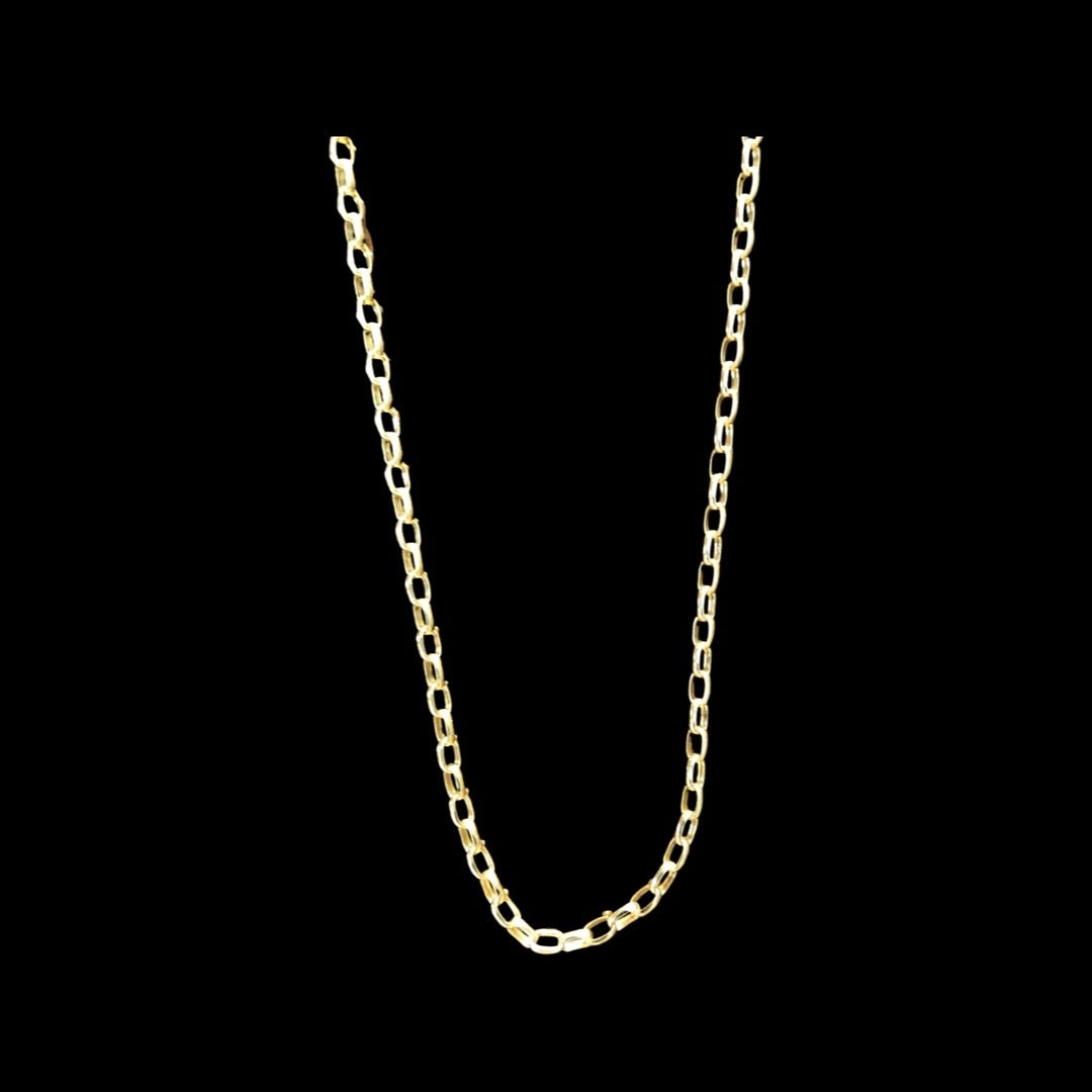 Adjustable chain with small rings in yellow gold