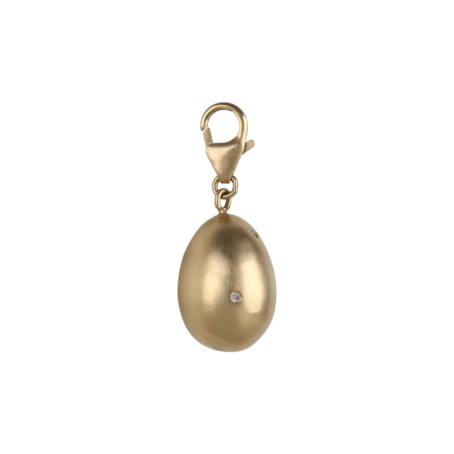 Lucky beginning egg charm with ruby and diamonds in yellow gold