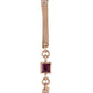 Two lines and a ruby earring long in pink gold