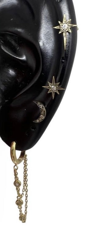 Star Earring, black rhodium and a diamond