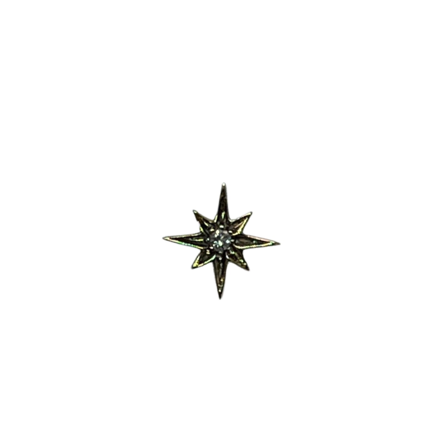 Star Earring, black rhodium and a diamond