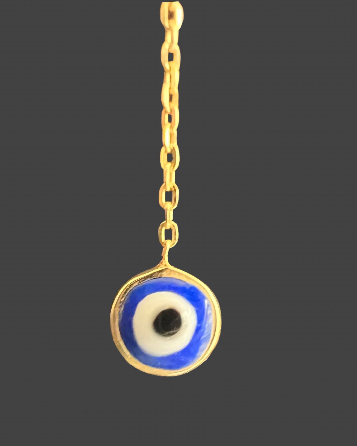 Heart necklace with enameled evil eye