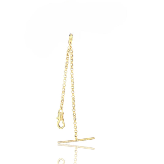 Lock double chain charm with diamonds