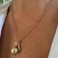 Seashell Matte finish Yellow Gold pendant